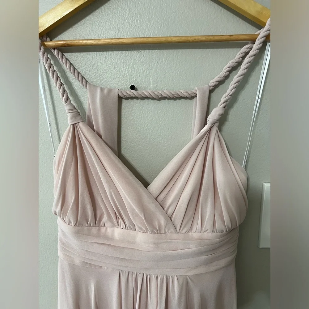 Lulus Carte Blanche Blush Pink Maxi Dress Rope Strap Formal Bridesmaid S - Picture 9 of 15
